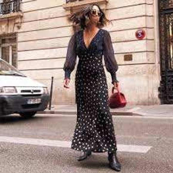 Rixo Erin silk star print maxi dress size L celestial evening $395 - Picture 3 of 11